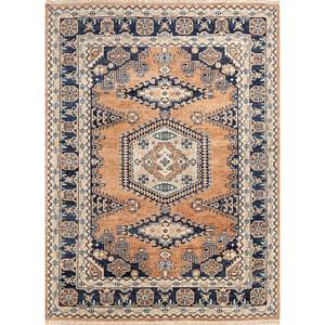 Alfombra de Lana Anudada a Mano Erbe, Diseño Abstracto con Medallón Rojo Naranja, Rectangular, para Hogar, AKWL-1433, 9x12, Alfombra para Sala de Estar, Alfombra para Entrada - Product Image 1