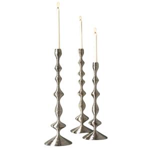 Candelabro Alto Antiguo de Metal Plateado, Elegante Candelabro de una Sola Vara con Base Esférica, Decoración para Mesa del Hogar - Product Image 2