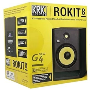 Venta al por mayor de par de monitores de estudio profesionales KRK RP8 8 G4 bi-amplificados con salida de audio estéreo de 8 pulgadas en color negro, disponibles a nivel nacional. - Product Image 2
