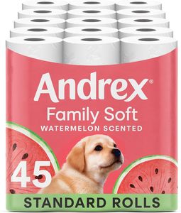 Papier toilette Andrex Family Soft, parfum pastèque - 45 rouleaux - Product Image 2