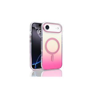 Coque arrière de luxe ASMA Toros Rose Pink compatible M-Safe, transparente dégradée, pour iPhone 17 Air Pro, magnétique électroplaquée - Product Image 1