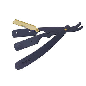 Rasoir droit professionnel en acier inoxydable pour hommes, pour barbier et coiffeur, pour la coupe et l'effilage des cheveux, avec support de couteau pour salon de beauté, par Pissco - Product Image 6