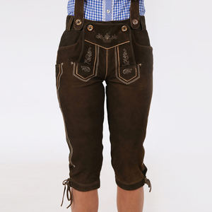 2025 nouveau Style Lederhosen pantalon en cuir bavarois Oktoberfest Type court extérieur bas quantité minimale de commande pantalon en cuir de chèvre pour les femmes - Product Image 6
