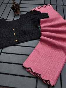 Dernière tenue de créateur Fancy Trending High on Demand Attractive Beautiful Arco Saree With Cut Border Work World Wide Exporter - Product Image 6