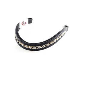 Banda de cejas ecuestre de alta calidad para montar a caballo Logotipo personalizado Cuero de caballo con banda de cejas de lujo decorativa de cristal ostentoso - Product Image 3
