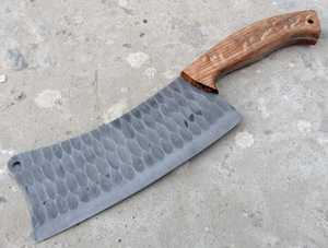 Couteau de chef en bois forgé professionnel fait à la main en acier à haute teneur en carbone lame damas cuisine boucher couperet viande légume personnalisé - Product Image 2