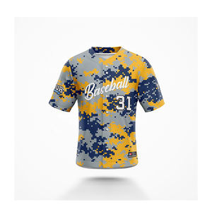 Usine directe maillots de Baseball pour hommes Logo personnalisé accepter 100% Polyester respirant séchage rapide col en v vêtements de sport en gros - Product Image 5