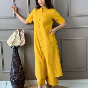 Nouveau meilleur Conçu Coton jaune Rayonne Kurta Ensemble Pièce Costume Pantalon Kurta et Dupatta Haute Qualité Coton Style Élégant Parfait - Product Image 4