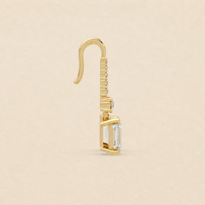 Classic <b>Dangle</b> Drop Hook <b>Earrings</b> 14k Pure <b>Gold</b> IGI Certified Emerald Cut Lab Grown Diamond <b>Earrings</b> for Bridal Wedding <b>Earrings</b> - Product Image 4
