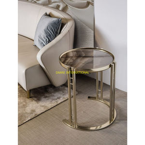 Table d'appoint en aluminium martelé avec socle de designer Table basse ronde pour salon, chambre, salon et décoration d'hôtel - Product Image 2