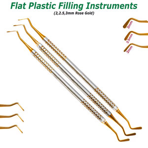 Juego de 3 puntas recubiertas de titanio para instrumentos de relleno compuesto de plástico plano Dental de oro rosa de Farhan Products & Co - Product Image 1