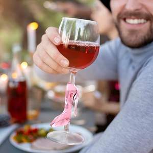 Chaussure à talons hauts, verre à vin transparent en cristal, ballon rouge, long pied, durable, écologique, 300 ml, mariage, fête, restaurant - Product Image 1