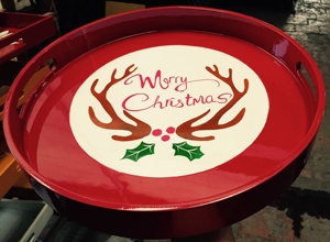 Plateau de service à biscuits, 5 pièces, plateau moderne en bois pour noël, décoration pour les vacances du VietNam - Product Image 6