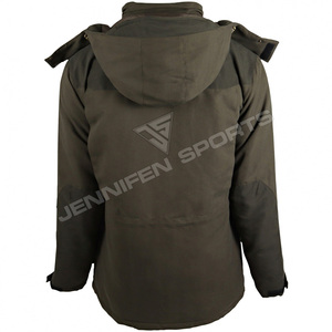 European Style Men's Hunting Jacket Custom Windproof 100% Cotton Canvas Fabric Outdoor Breathable Winter Solid Shooting Jacket - Product Image 5