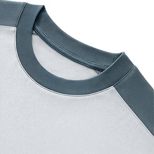 T-shirt Homme Oversize à Manches Raglan Col Rond Décontracté en Maille Unie 100% Coton Peigné Anti-Boulochage - Product Image 3
