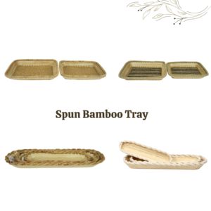 Nouveau design plateau en bambou filé en osier plateau en bambou pétoncles plateau de cuisine en bambou décor à la maison - Product Image 6