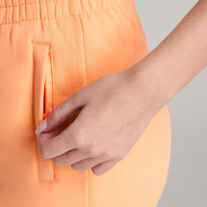 Pantalones Cortos Deportivos Casuales de Cintura Alta para Mujer, de Algodón, Holgados, para Verano, Playa, Color Durazno Naranja, para Gimnasio y Fitness - Product Image 5