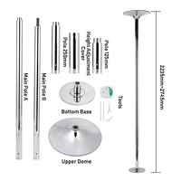 Barre de pole dance portable, tube de danse, club sportif, salle de sport, barre de fitness, barre de strip-tease amovible