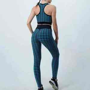 Ensemble de leggings et de soutien-gorge de sport pour femmes, vêtements de sport personnalisés en usine, sans couture, entraînement, gym, fitness, yoga, spandex/coton - Product Image 6