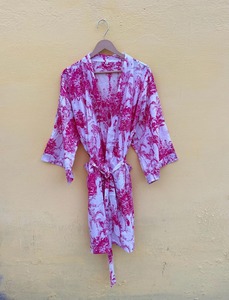 Kimono de algodón suave con flores para hombre, albornoz ligero de verano para salón, ropa de Spa, regalo perfecto para damas de honor - Product Image 4
