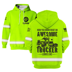 Sweat à capuche haute visibilité avec manches longues nom personnalisé Logo entreprise vêtements de travail de sécurité vert réfléchissant travailleur de la construction camionneur vêtements de travail - Product Image 1
