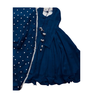 Top qualité couleur unie tenue de fête indienne et pakistanaise robes décontractées pour les femmes respirant Anarkali Style indien Punjabi costumes - Product Image 2