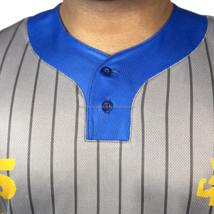 Premium Plus Size Personnalisable 2 Boutons Baseball Jersey 100% Polyester Évacuation de l'humidité Séchage rapide Respirant Athlétique Fit Tissu - Product Image 4