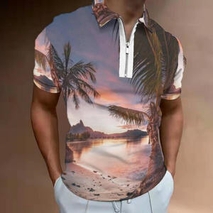 เสื้อโปโลแขนสั้นพิมพ์ลายสำหรับผู้ชายสำหรับฤดูร้อน - Product Image 5