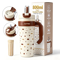 Bouteille d'eau en acier inoxydable à double paroi isolée, sans BPA, avec panier filtrant 800 ml, personnalisable avec logo, vente en gros, ODM OEM