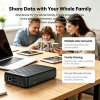 Serveur de stockage cloud privé NAS 30 To, accès à distance, lecteur multimédia home cinéma HD 1080P, boîtier de disque dur SATA HDD SSD