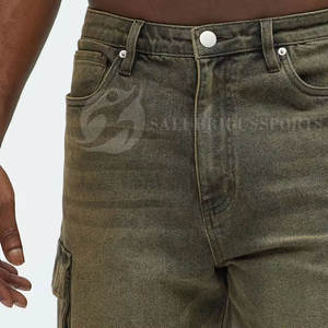 Pantalones Cortos Vaqueros Largos para Hombre, Tendencia 2025, Estilo con Estampado Personalizado, Múltiples Bolsillos, Estilo Hip Hop de Verano con Cintura Elástica - Product Image 5