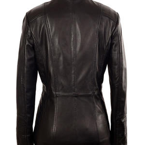 แจ็กเก็ตหนังแท้สำหรับผู้หญิงแจ็กเก็ตฤดูหนาวหนังแกะทรงสลิมฟิต - Product Image 6