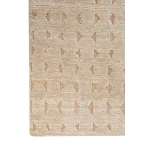 Alfombras Clásicas y Bohemias de Lana y Tencil Tejidas a Mano en Beige y Marrón de 9x12, Geométricas AKWT-1131 para Entrada y Pasillo, para Uso Doméstico - Product Image 4
