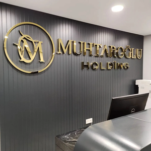 Señalización de metal Logotipo personalizado Letrero de corte láser de acero inoxidable Logotipo de corte láser personalizado Letrero de recepción de logotipo de metal cepillado - Product Image 5