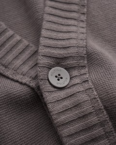 Cardigan à col en V à manches longues pour homme de haute qualité, coupe ample, logo privé personnalisé brodé, 100% coton tricoté, poids lourd, automne - Product Image 4