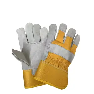 Yüksek kaliteli tam parmak kapsama eldiven yeni iş eldivenleri deri iş erkek koruyucu eldiven