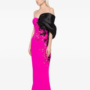 เดรสงานพรอมยาวถึงพื้นแขนกุดทรงเอตัดเข้ารูปสำหรับงานปาร์ตี้ค็อกเทลขนาดพิเศษพร้อมรอบเอวธรรมชาติ - Product Image 1