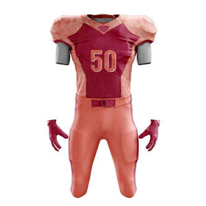 Vente en gros Dernier design Vêtements de sport d'extérieur Haute qualité Taille personnalisée Manches courtes Uniforme de football américain - Product Image 5