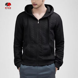 Sweat à capuche d'hiver pour hommes avec poche en tissu polaire respirant en polyester/coton mélangé pour le style Streetwear - Product Image 1