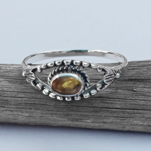 แหวนพลอยซิทรีนเจียระไนยอดนิยมของขวัญสำหรับ925แหวนเงินสเตอร์ลิงทำด้วยมือเครื่องประดับชั้นดีทันสมัยสำหรับผู้หญิง - Product Image 1