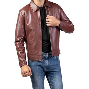 Stylish Men Genuine Leather <b>Canvas</b> <b>Jacket</b> Long Sleeve High Quality Waterproof Eco-Friendly Custom Made Casual Style - Product Image 1