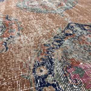 2.8x9.7 ft Vintage Rug, <b>Brown</b> Oriental Turkish <b>Wool</b> Rug - Product Image 5