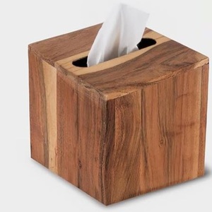 Soporte de pañuelos de madera Natural de la más alta calidad, dispensador de pañuelos cuadrado, servilletero adecuado para el hogar y la Oficina - Product Image 1