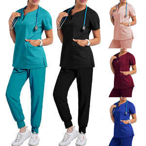 Uniformes de Enfermería Unisex Personalizados de Fábrica OEM, Diseño Hermoso, Tela de Poliéster/Algodón Tejida de Alta Calidad, Conjuntos de Uniformes Médicos - Product Image 1
