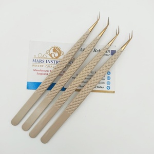 Pince à épiler antidérapante pour extensions de cils, couleurs personnalisables, pointes en fibre, isolation à 45 degrés, fournitures pour extensions de cils - Product Image 2
