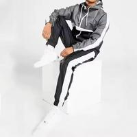 Ensemble survêtement streetwear vintage coupe-vent à capuche surdimensionné pour homme en microfibre satinée brodée sur mesure, séchage rapide, idéal pour l'automne