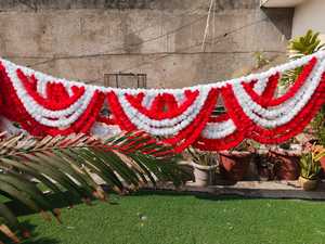 Taille personnalisée Marigold Floral Guirlandes Torans Festive Wedding Backdrop Indian Entryway Decor Homes Christmas Crémaillère - Product Image 2