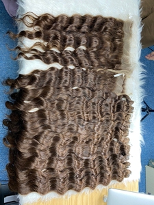 Extensiones de pelo Remy camboyano vietnamita marrón alineado cutícula natural 100% al por mayor 10 \ "-50 \" pelo crudo virgen ondulado de la trama de la piel - Product Image 2