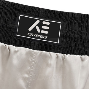 KATBROS Boxer de boxe blanc et noir à taille élastique, séchage rapide, respirant, léger, en nylon/polyester, unisexe, pour arts martiaux adultes - Product Image 5