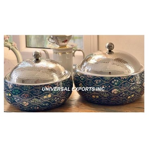 Réchauffeur d'aliments en métal imprimé au design personnalisé nouveauté casserole de table ustensiles de cuisine vaisselle de luxe marmite en métal - Product Image 1